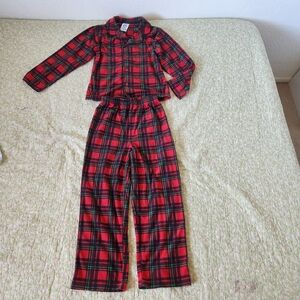 Mad Dog concepts Red and Black Plaid Kids Pajama Set Size M (8)